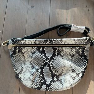 NWT Clare V. Grande Fanny in snakeskin color